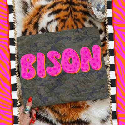 Bubble Stars Mascots Bison mockup