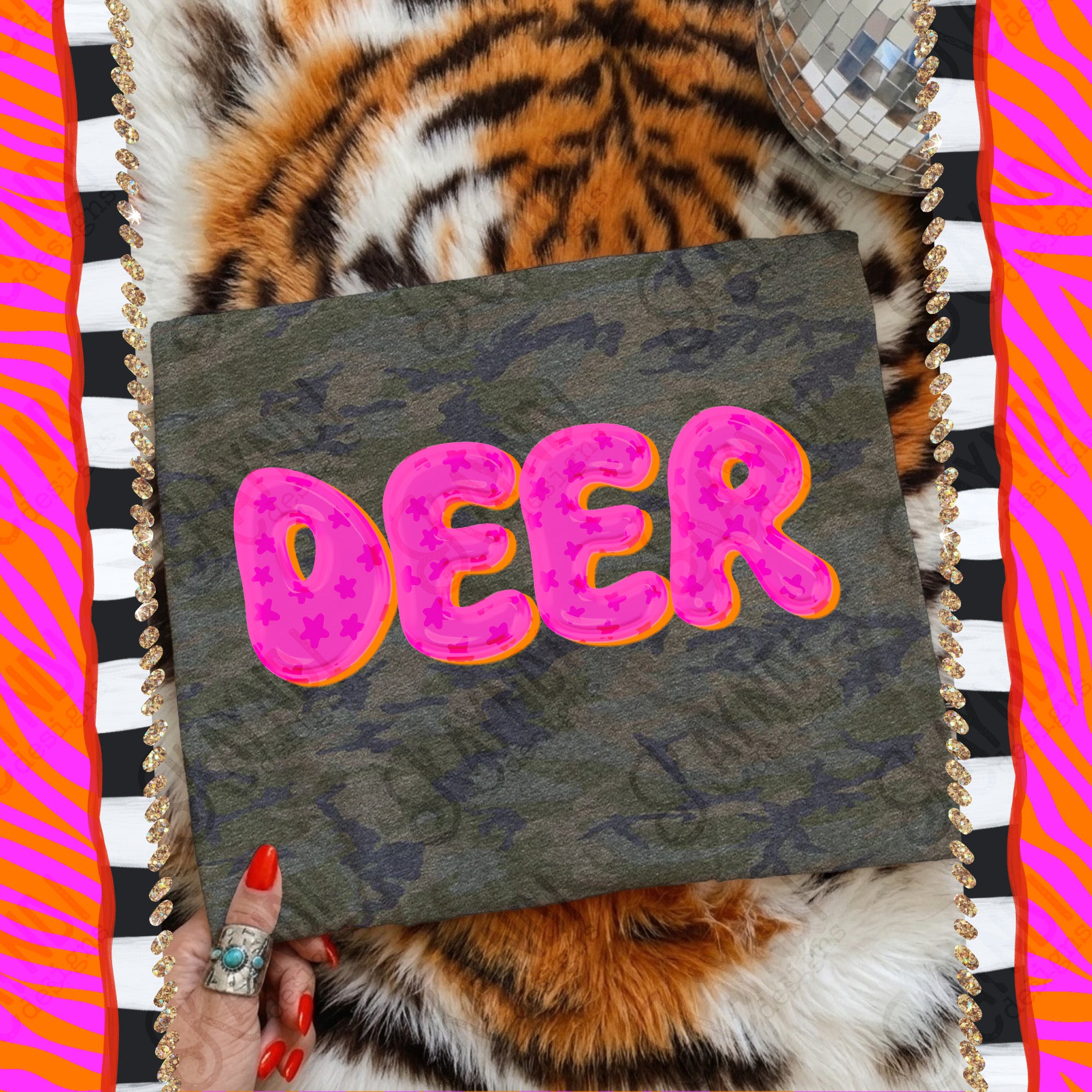 Bubble Stars Mascots Deer mockup