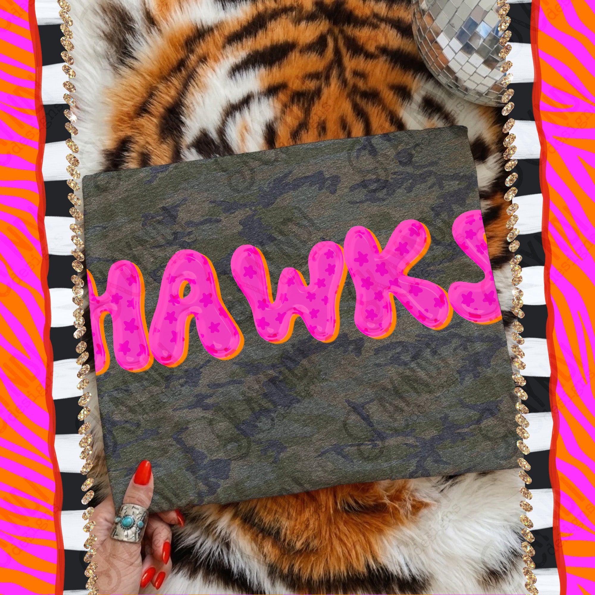 Bubble Stars Mascots Hawks mockup
