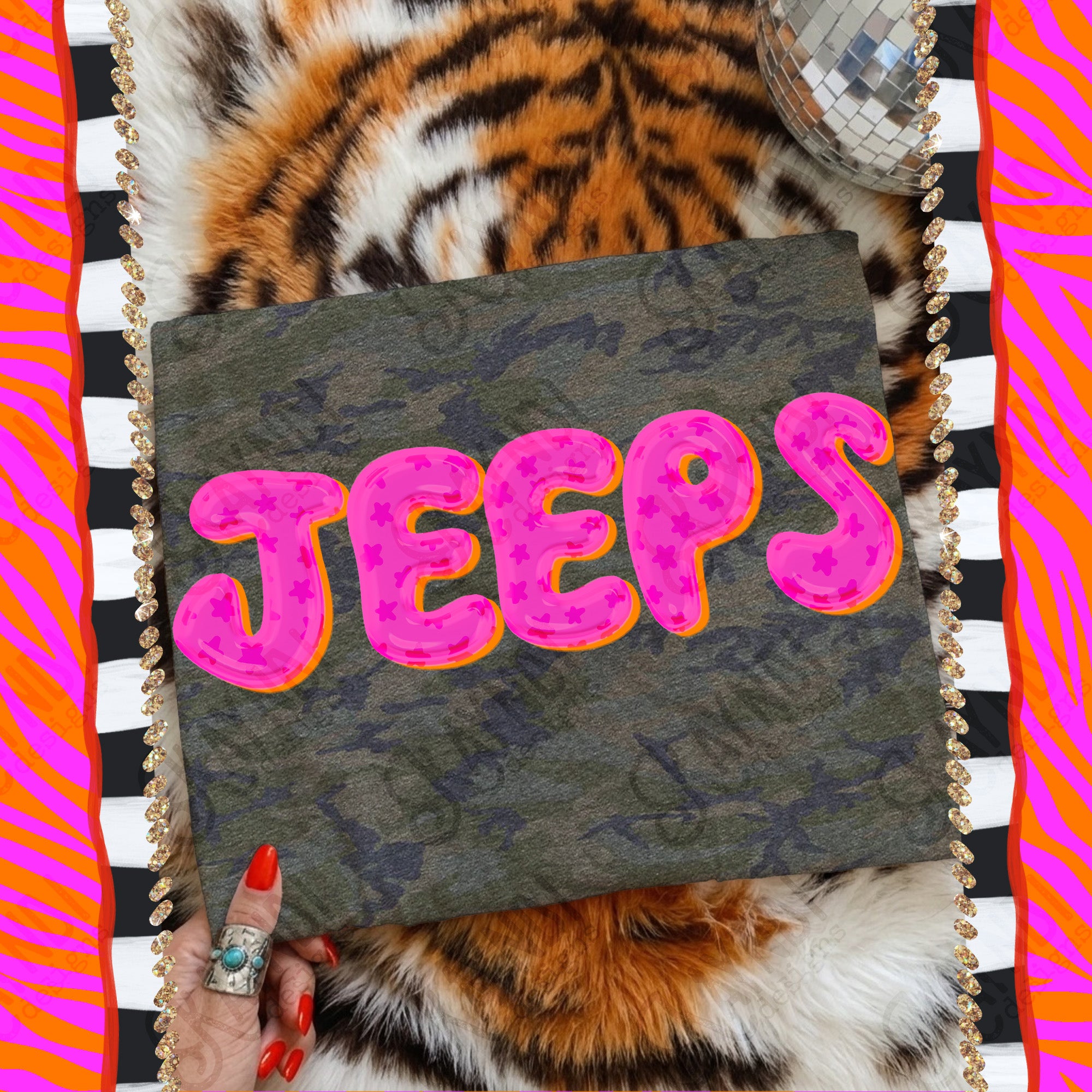 Bubble Stars Mascots Jeeps mockup