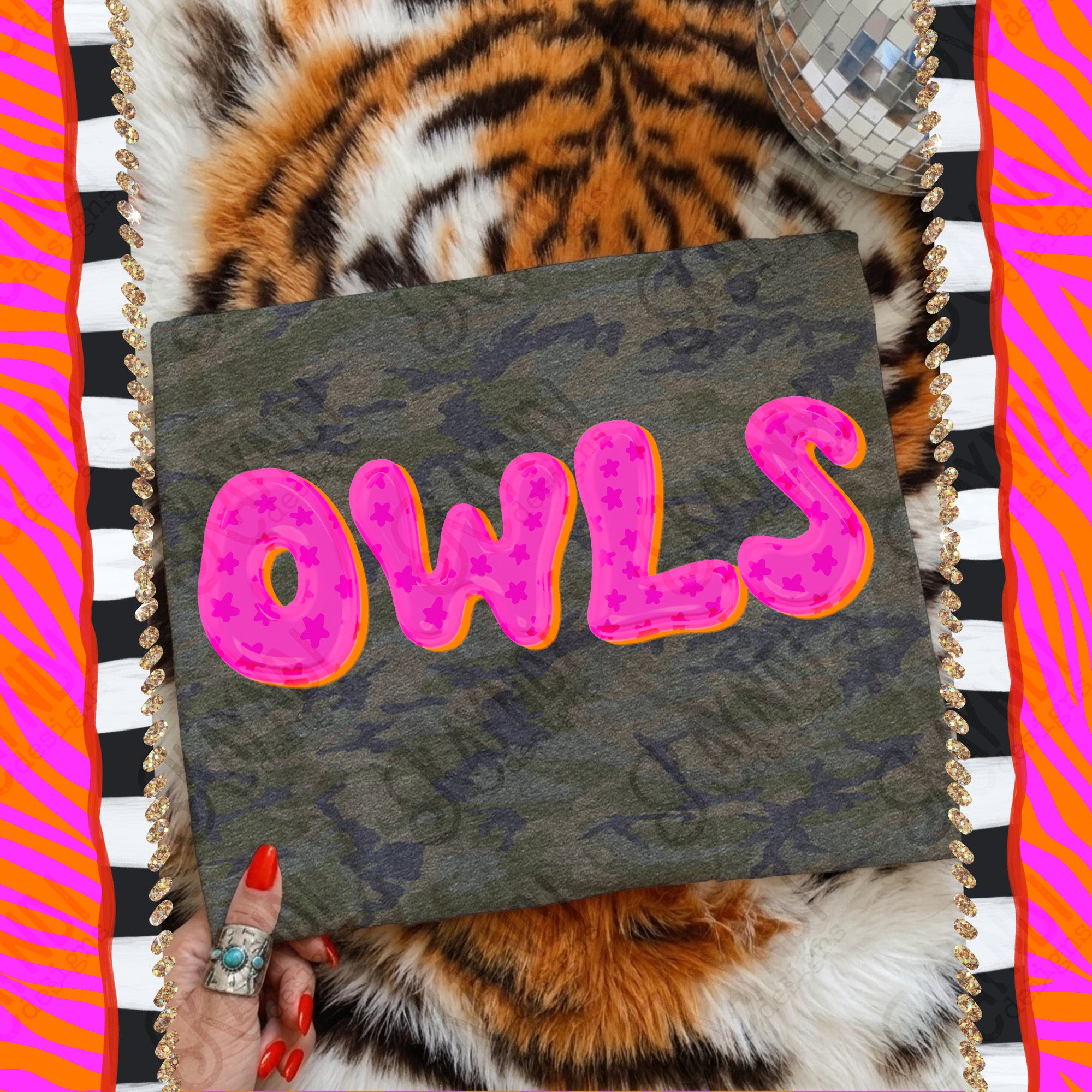 Bubble Stars Mascots Owls mockup