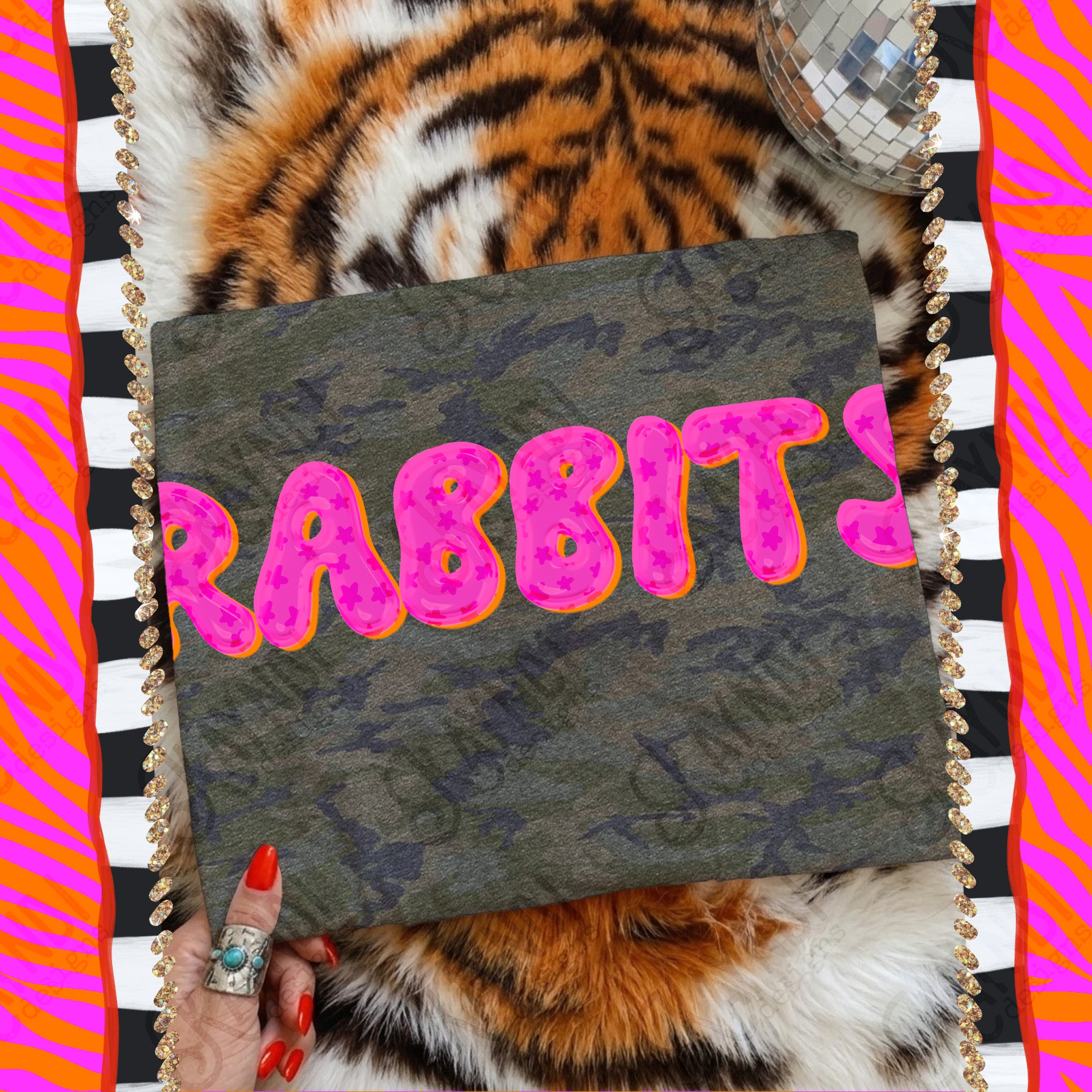 Bubble Stars Mascots Rabbits mockup
