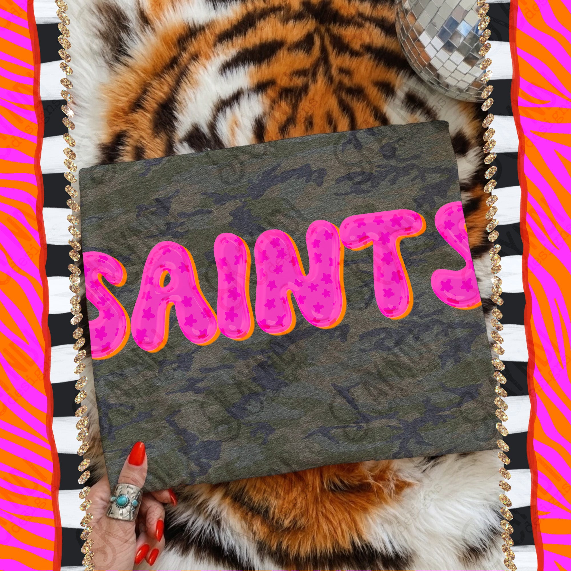 Bubble Stars Mascots Saints mockup