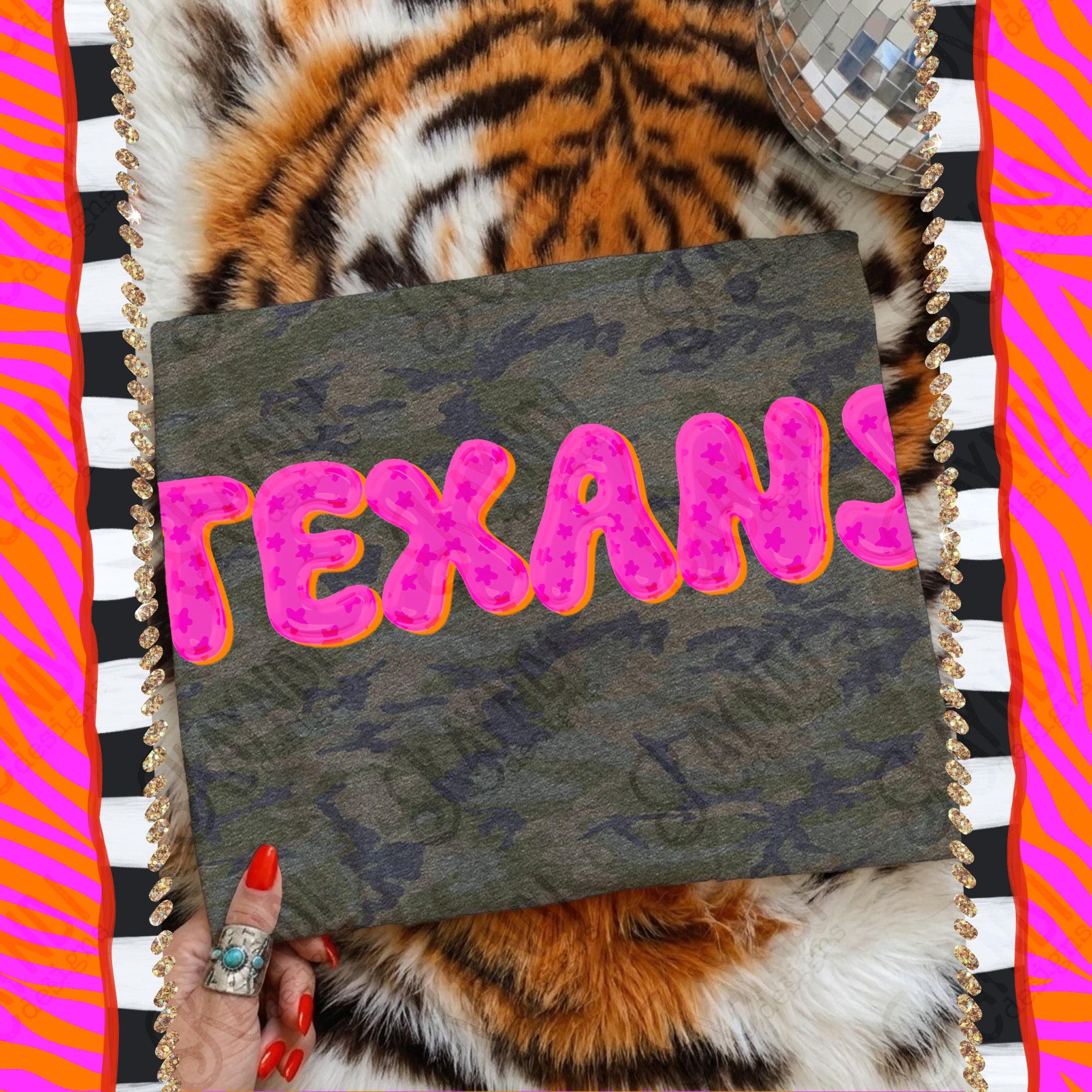 Bubble Stars Mascots Texans mockup
