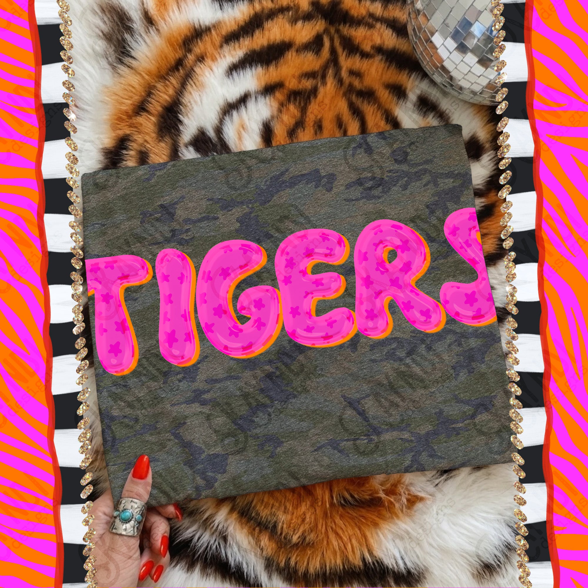 Bubble Stars Mascots Tigers mockup
