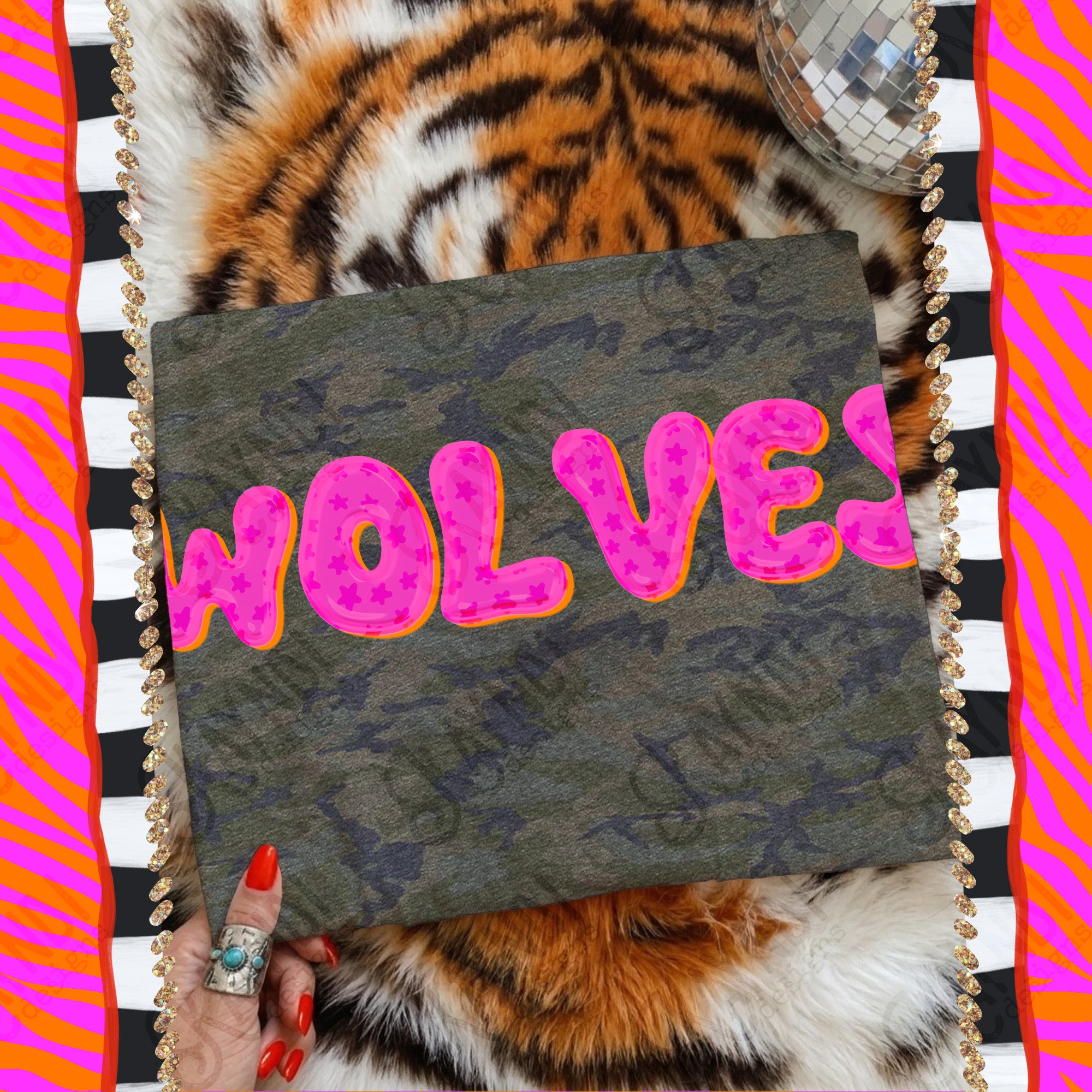 Bubble Stars Mascots Wolves mockup