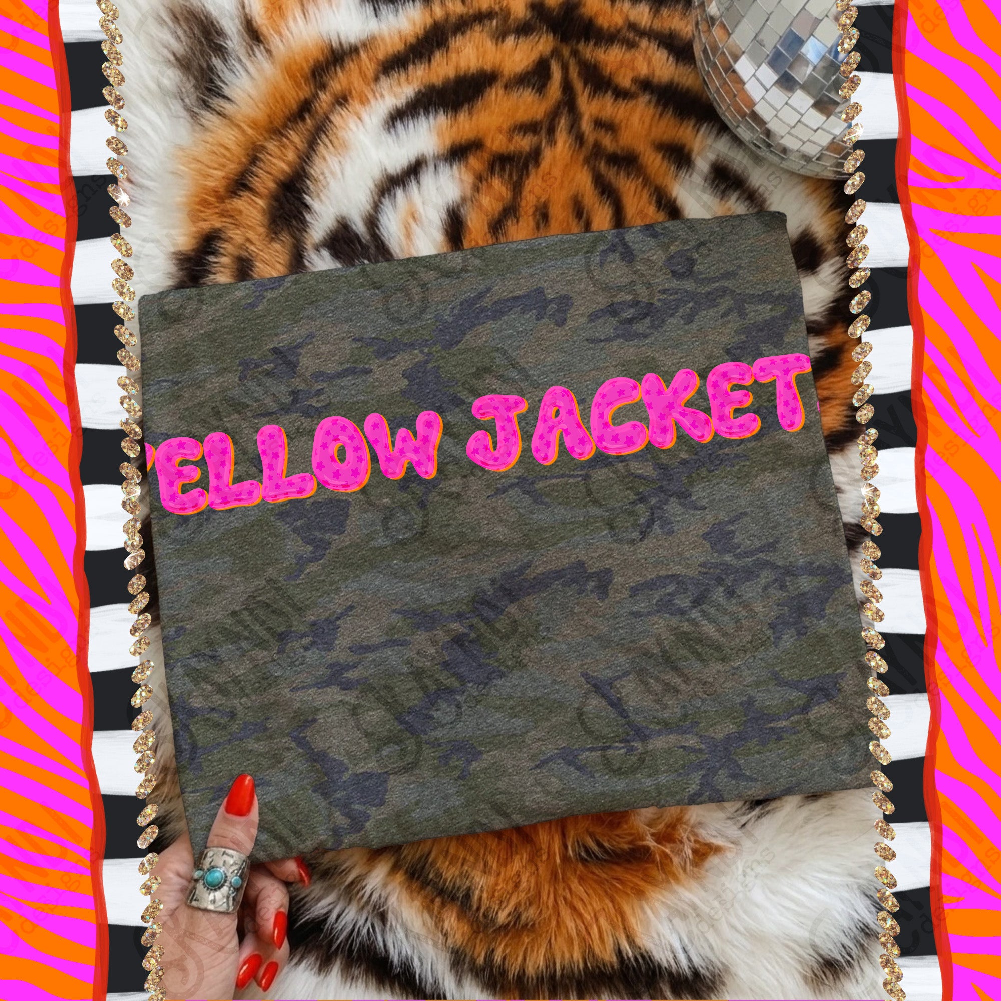 Bubble Stars Mascots Yellow Jackets mockup