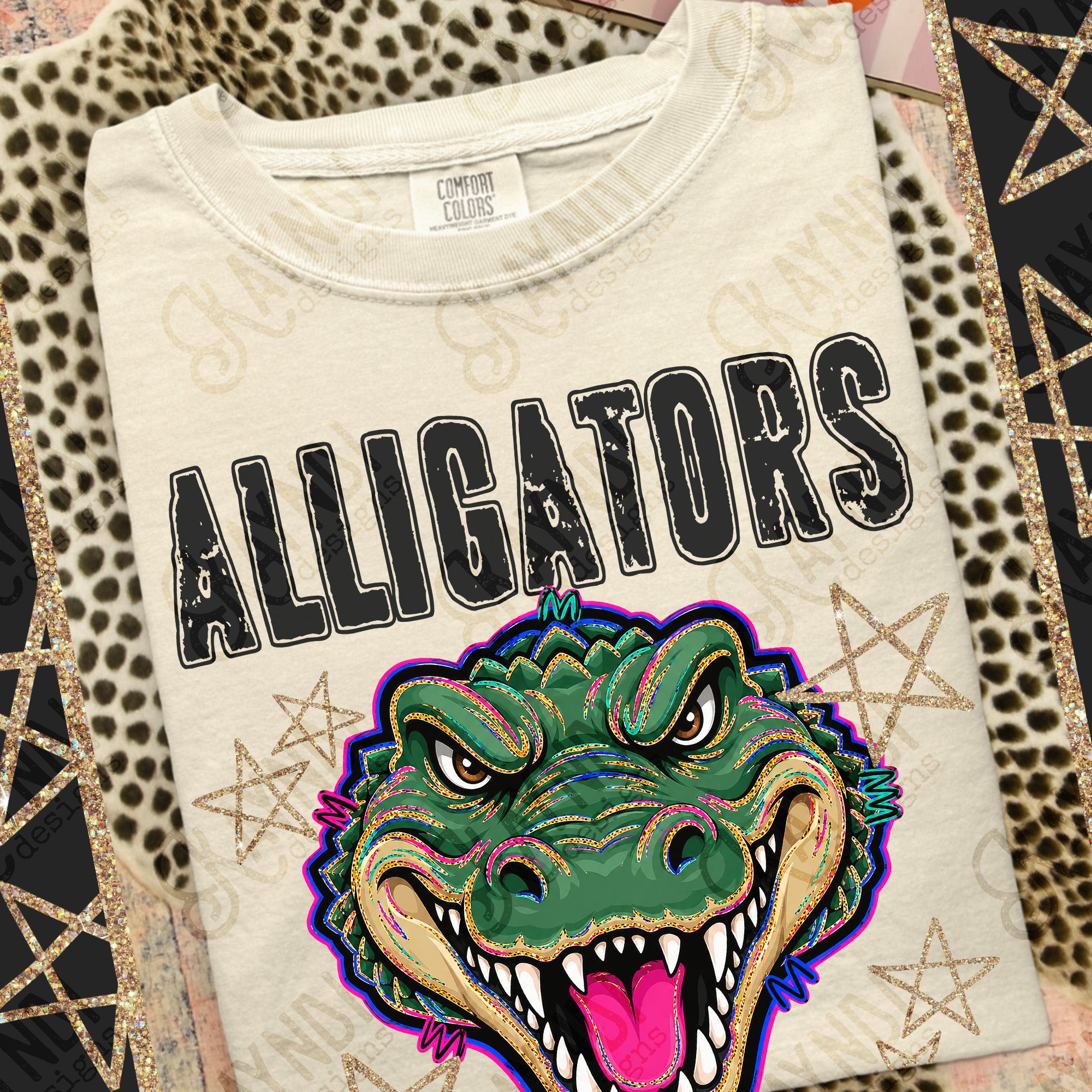 Grunge Varsity Alligators mockup