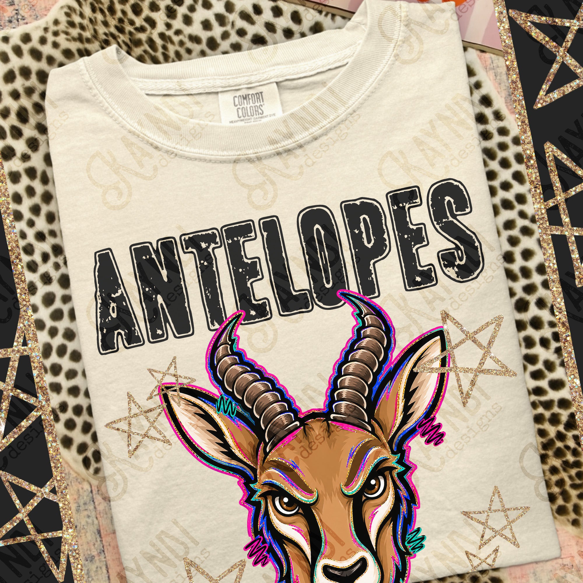 Grunge Varsity Antelopes mockup