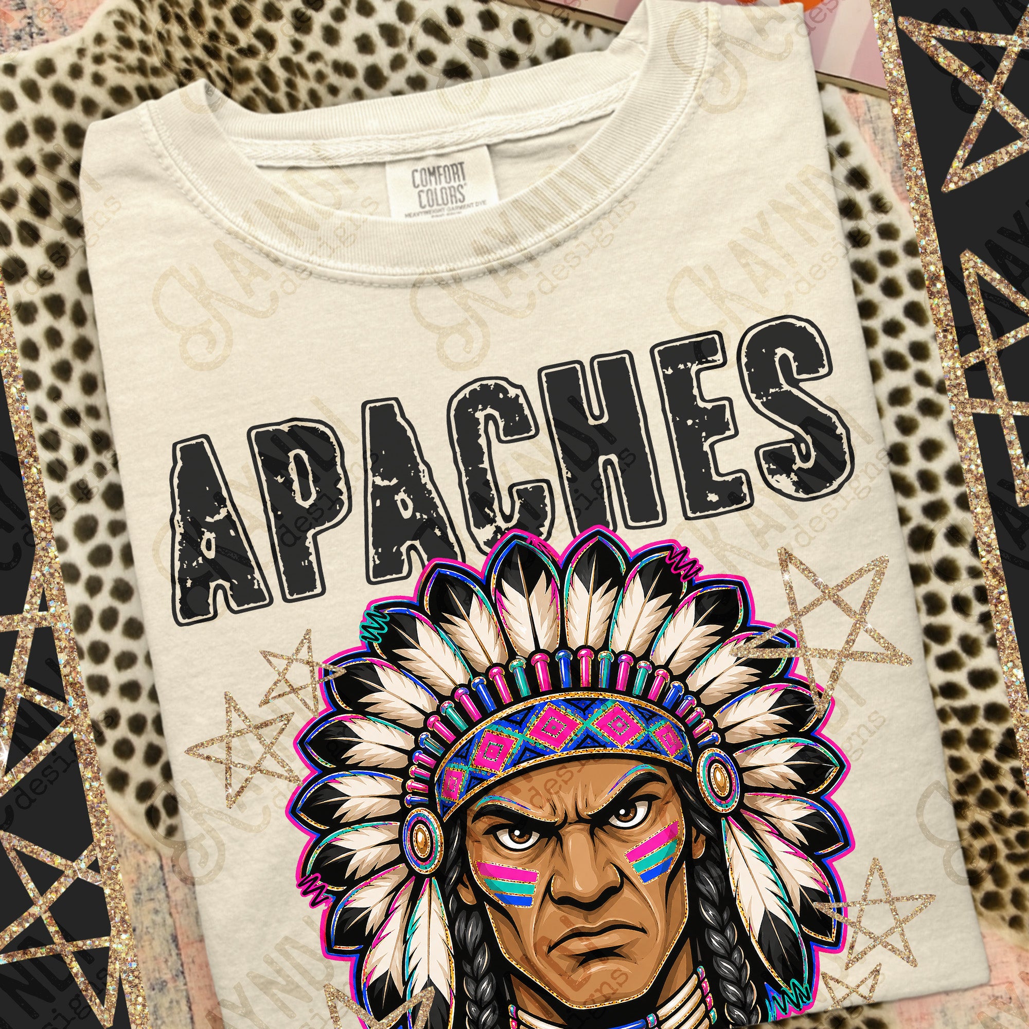 Grunge Varsity Apaches mockup