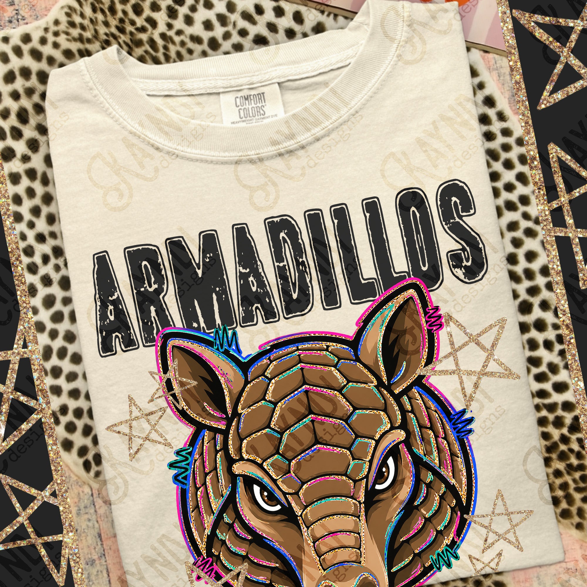 Grunge Varsity Armadillos mockup