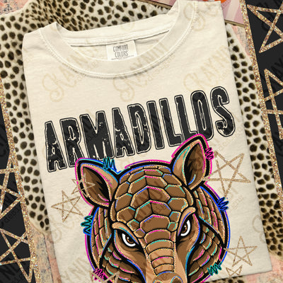 Grunge Varsity Armadillos mockup