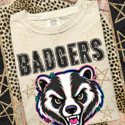 Grunge Varsity Badgers mockup