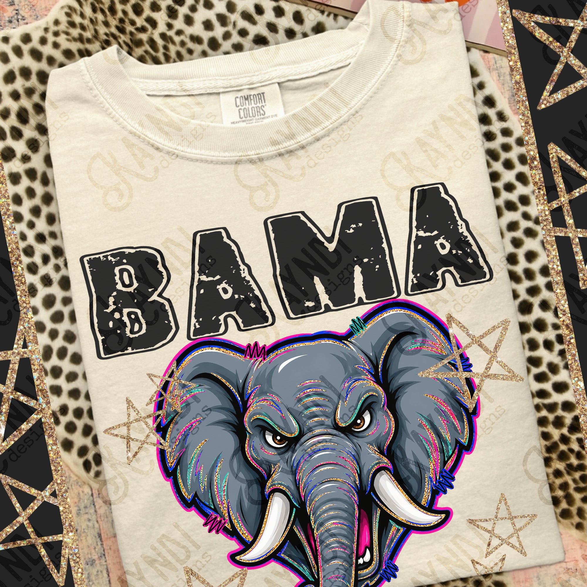 Grunge Varsity Bama mockup
