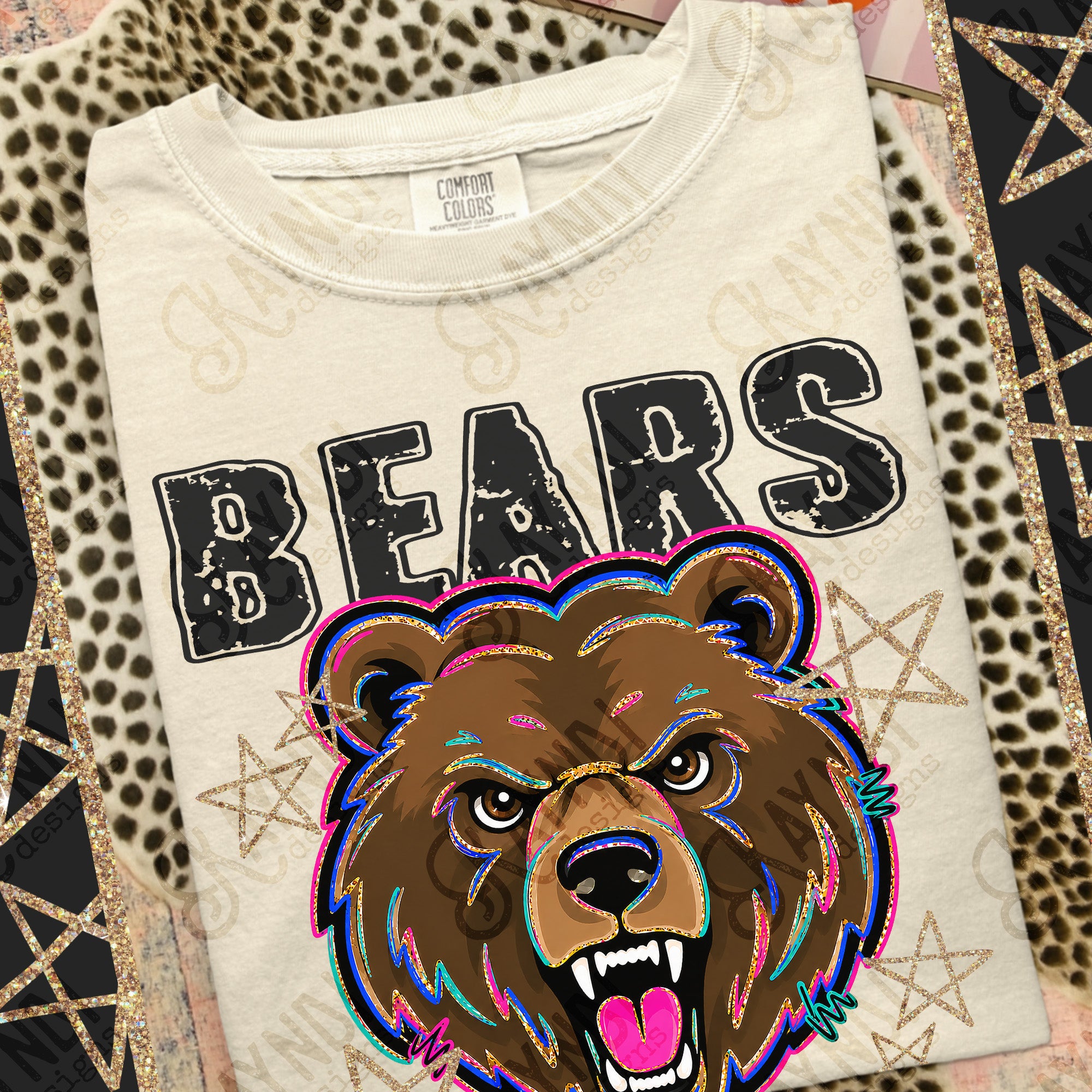 Grunge Varsity Bears mockup