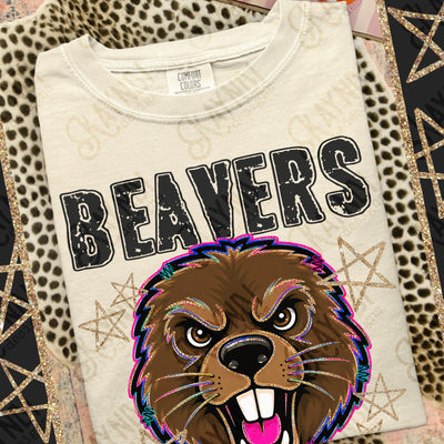 Grunge Varsity Beavers mockup