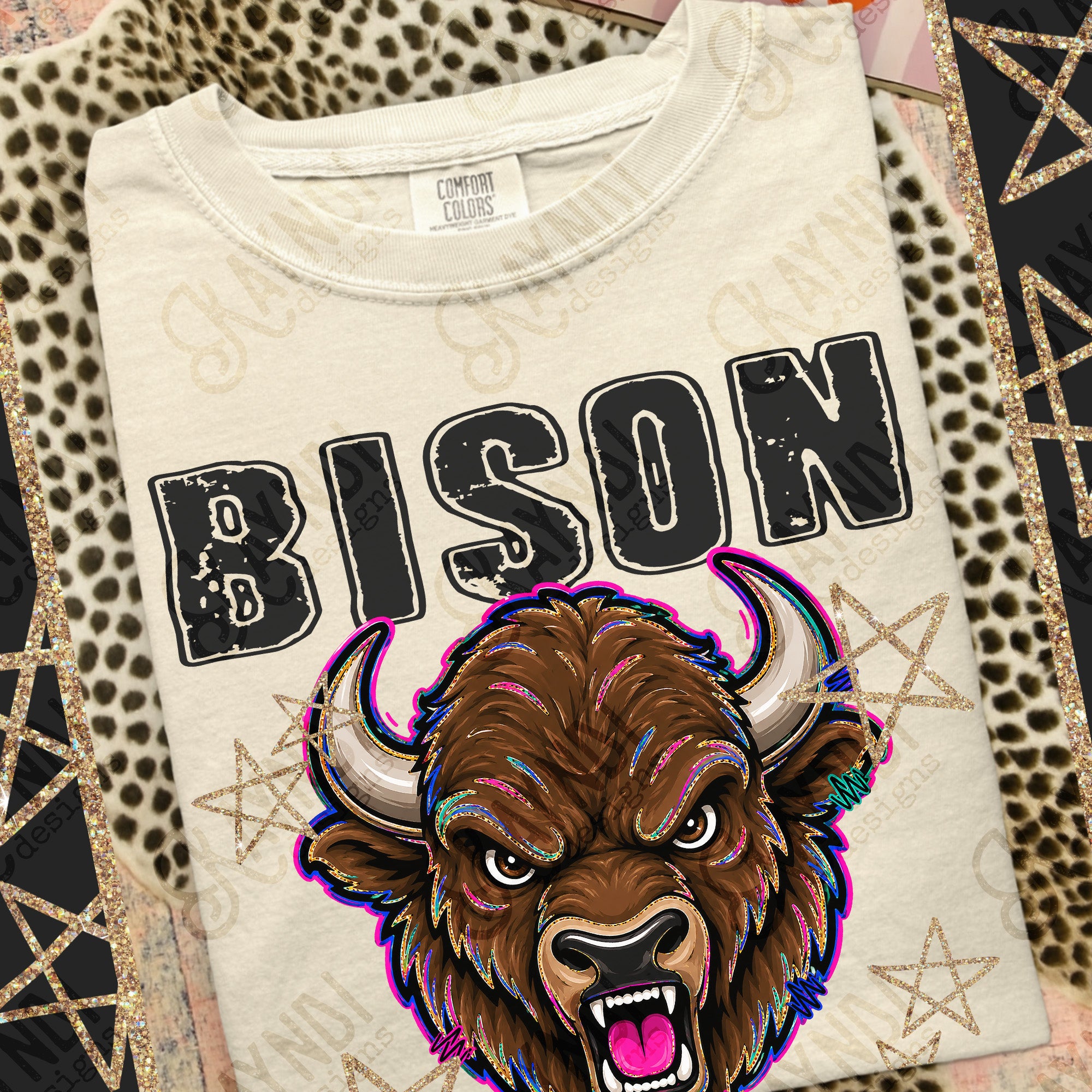 Grunge Varsity Bison 2 mockup