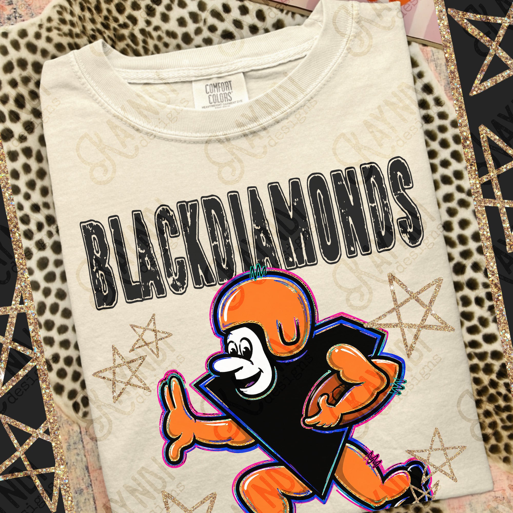 Grunge Varsity Black Diamonds mockup