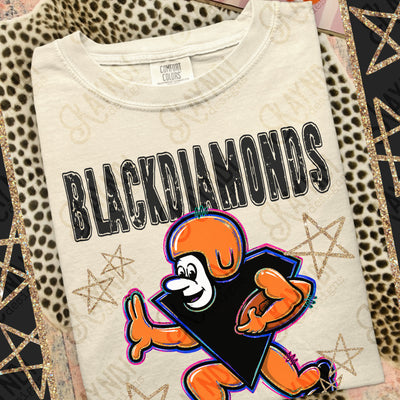 Grunge Varsity Black Diamonds mockup