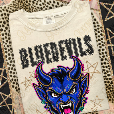 Grunge Varsity Blue Devils mockup