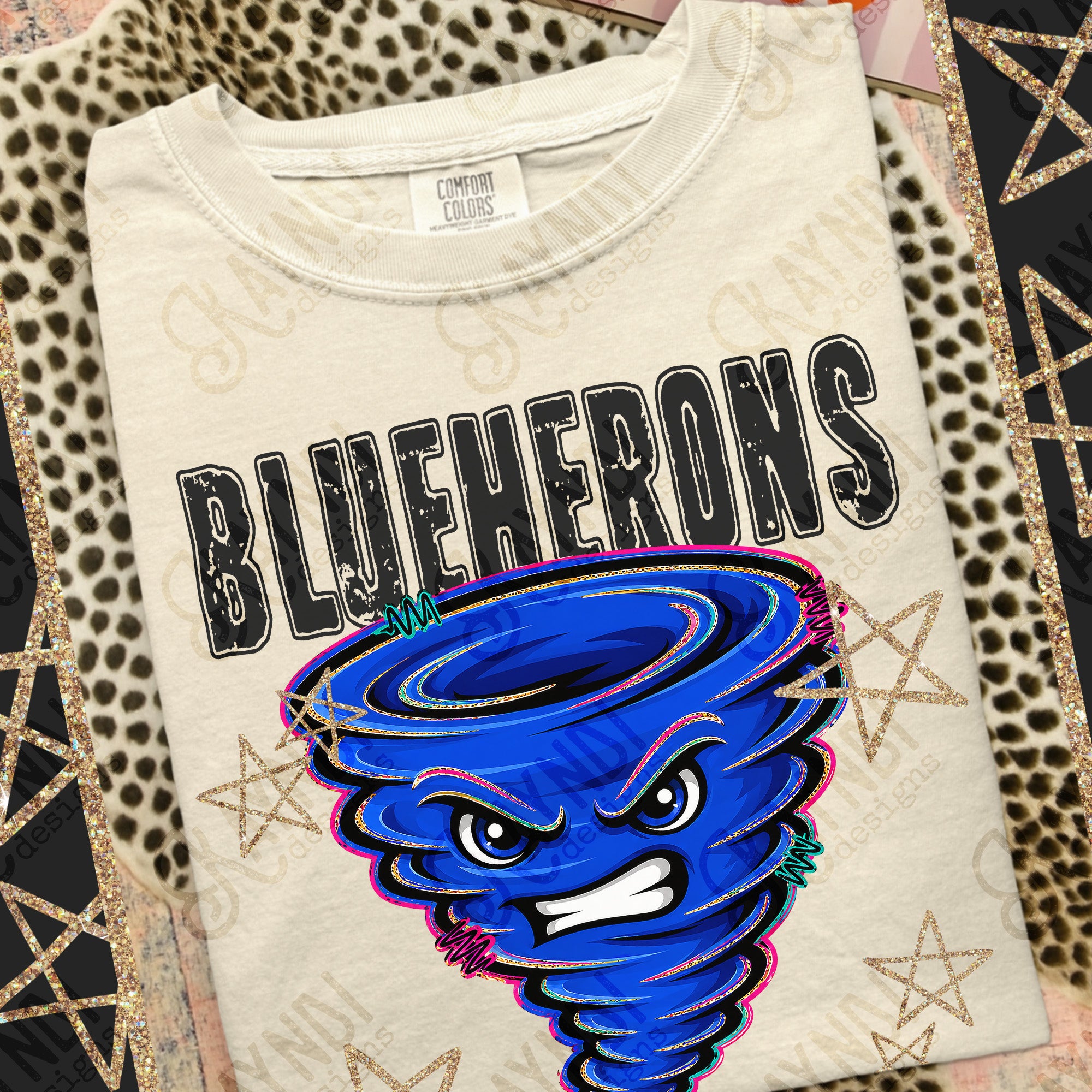 Grunge Varsity Blue Herons mockup