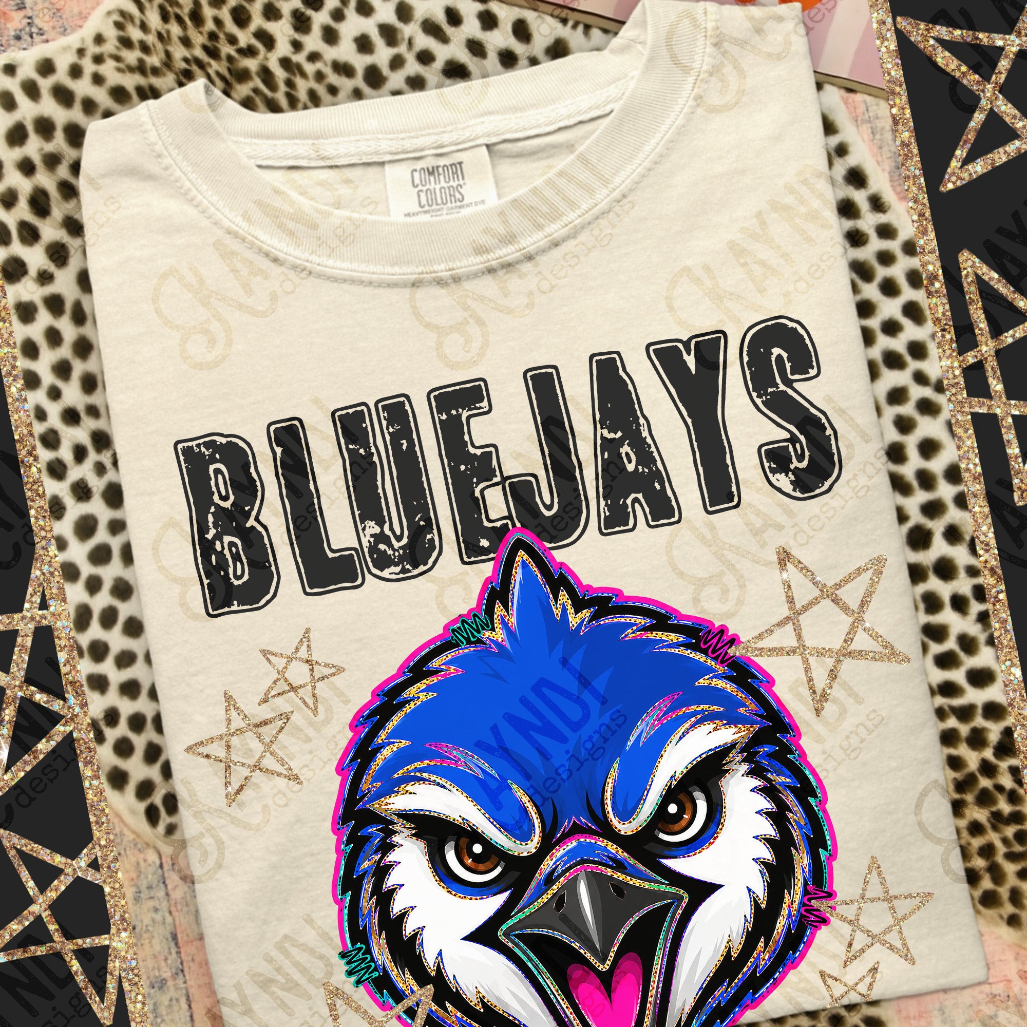 Grunge Varsity Blue Jays mockup