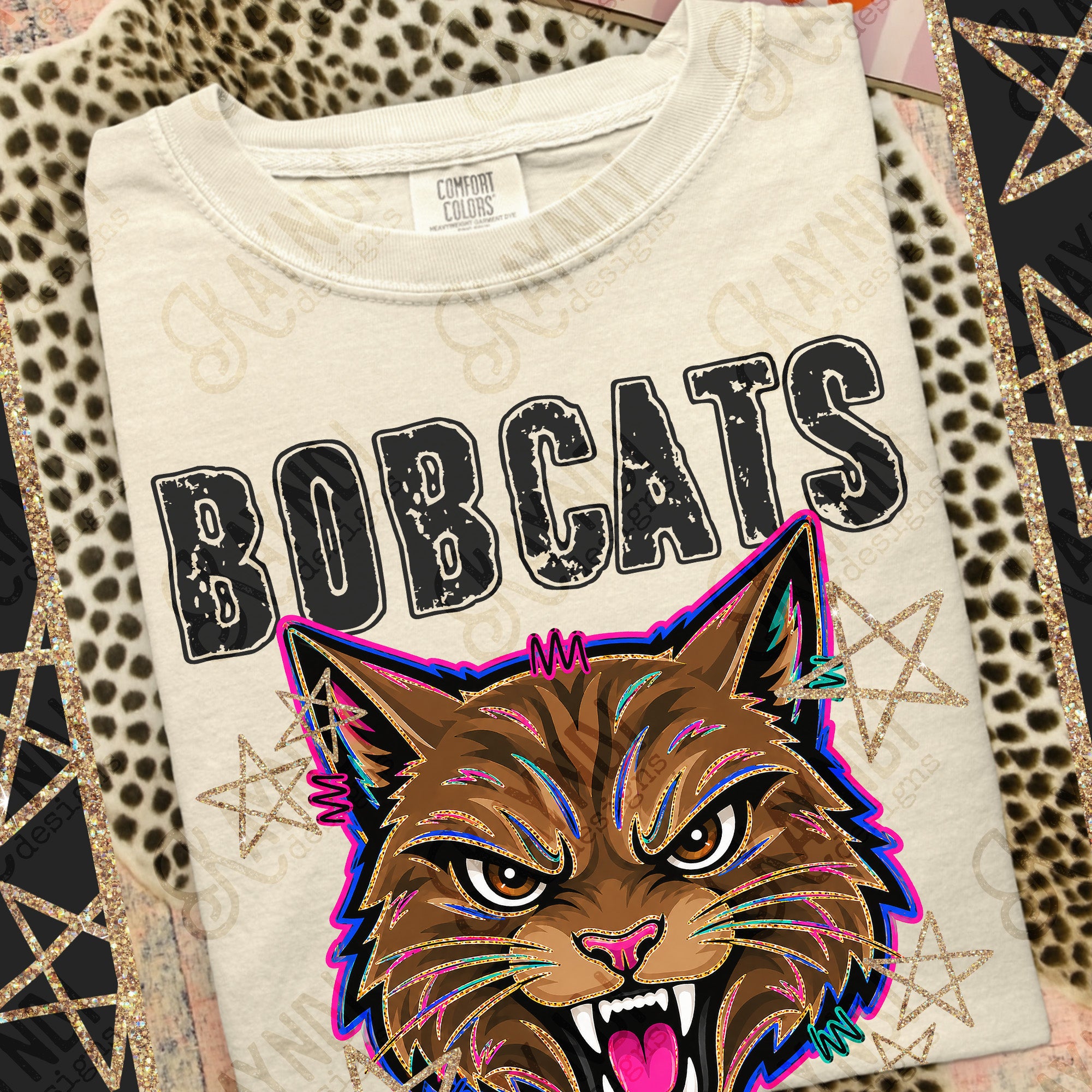 Grunge Varsity Bobcats mockup