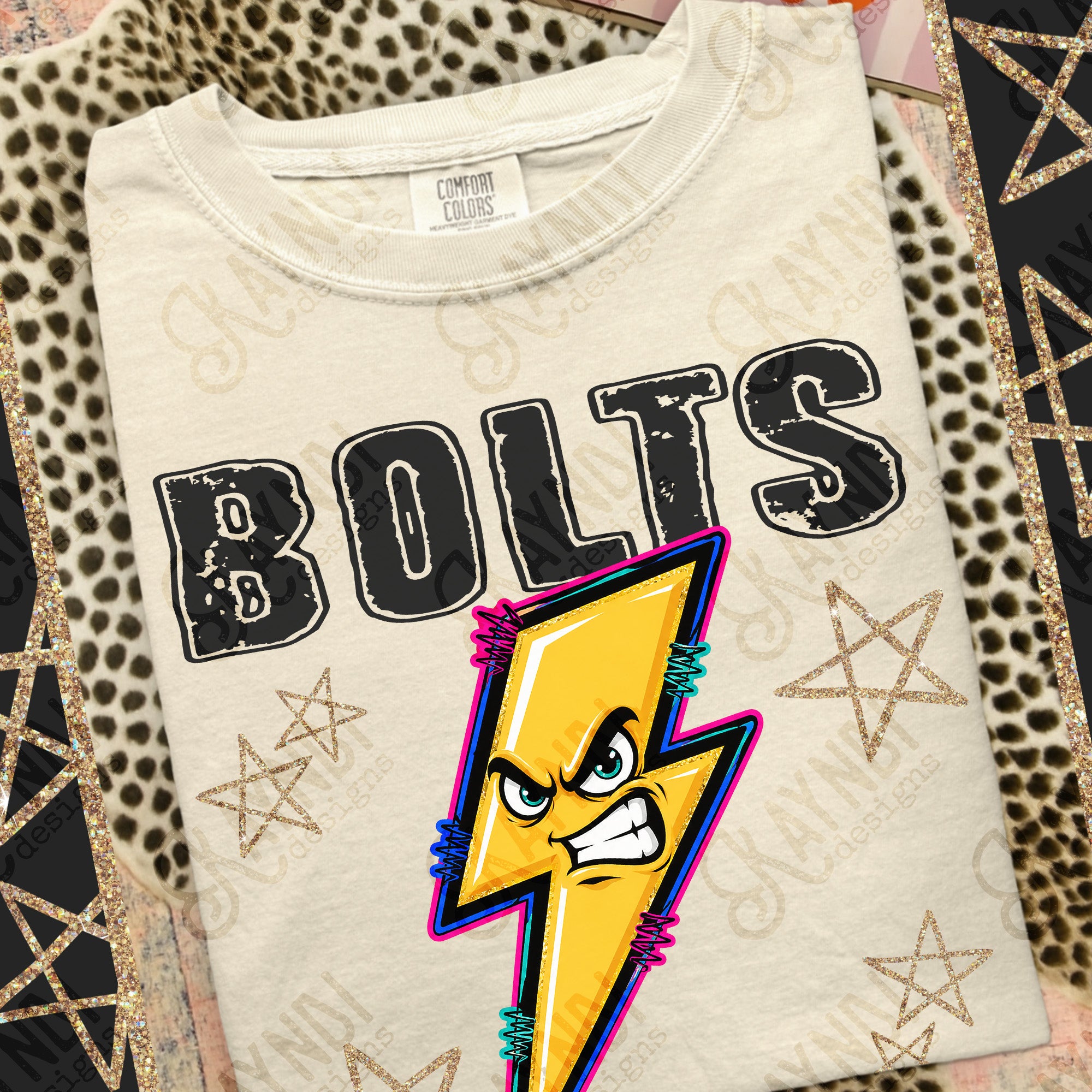 Grunge Varsity Bolts mockup