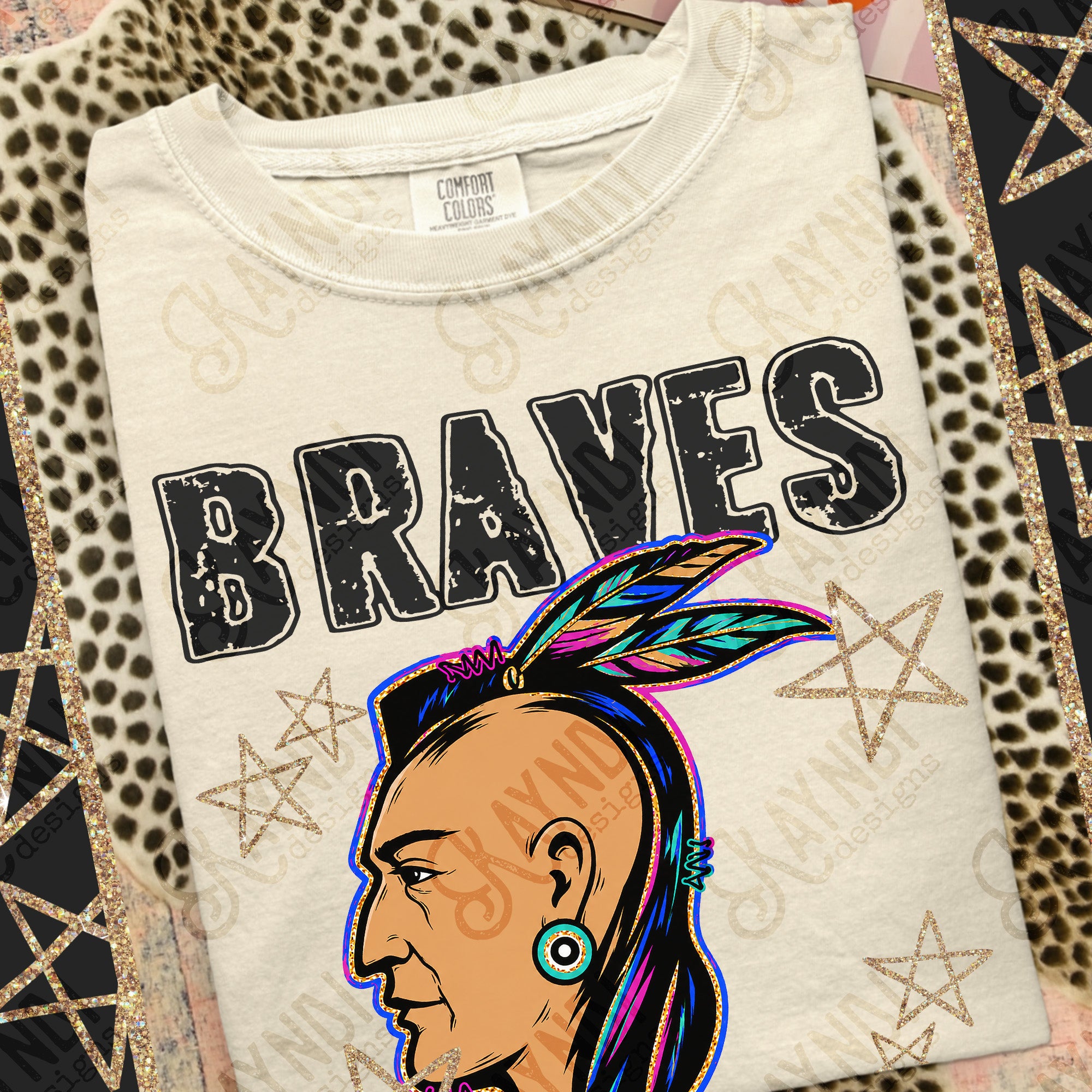 Grunge Varsity Braves mockup