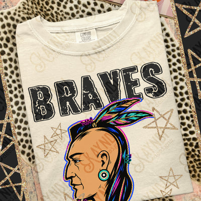 Grunge Varsity Braves mockup