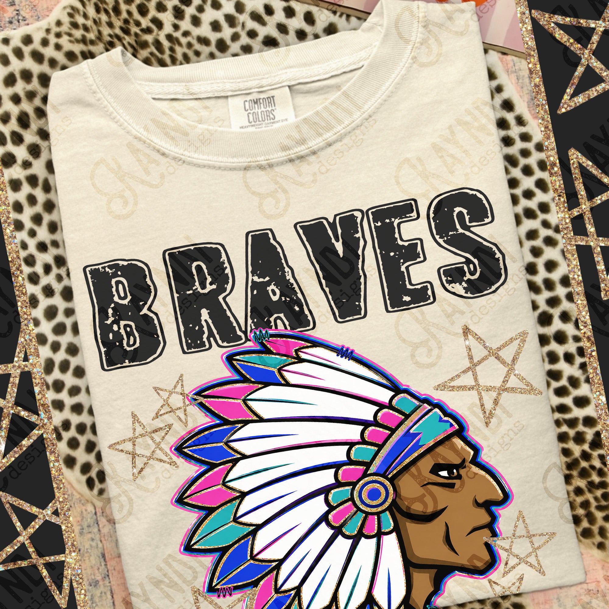 Grunge Varsity Braves 3 mockup