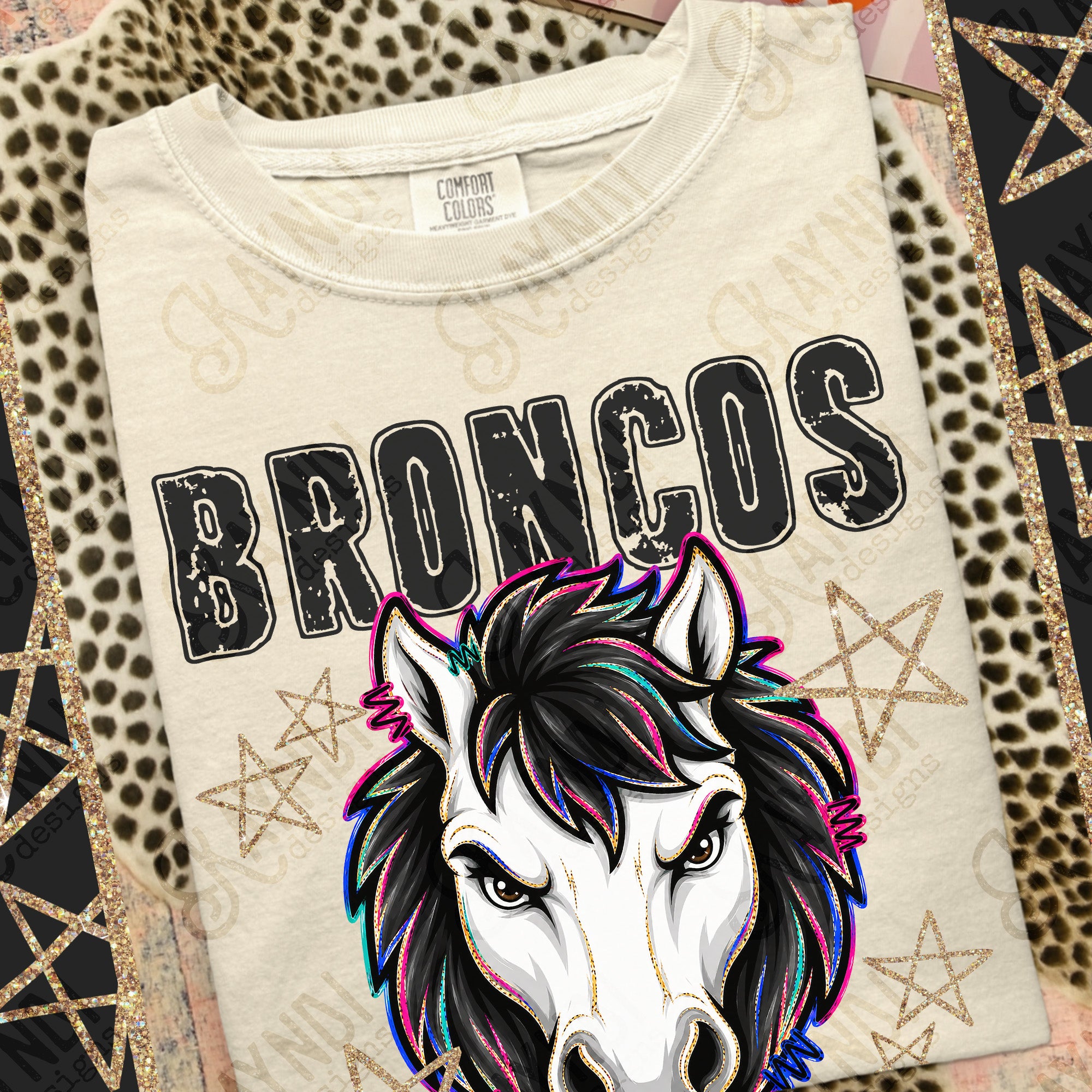 Grunge Varsity Broncos 2 mockup