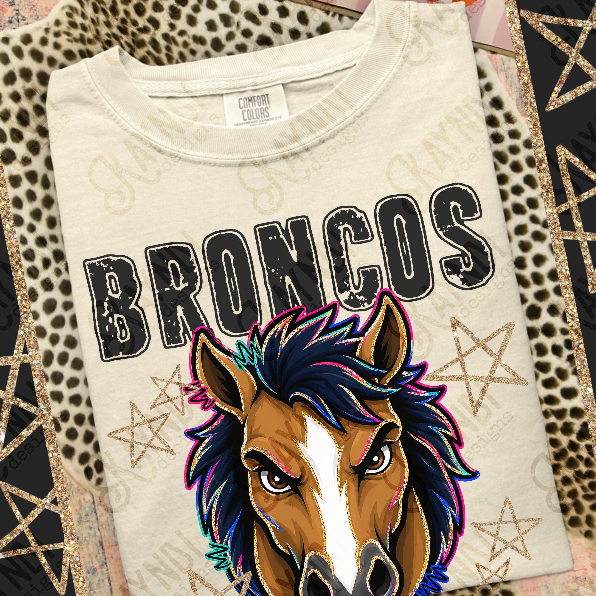 Grunge Varsity Broncos 6 mockup