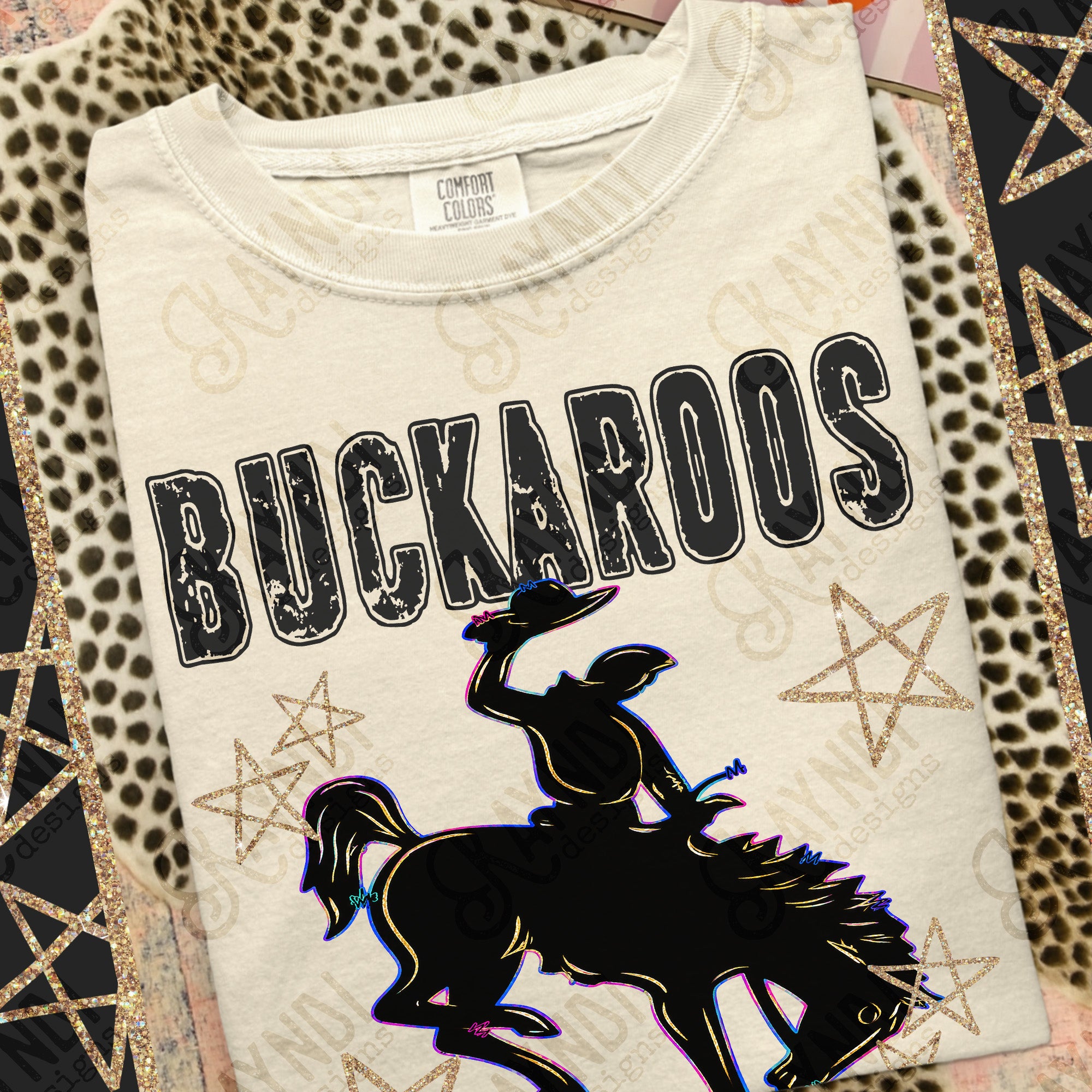 Grunge Varsity Buckaroos mockup