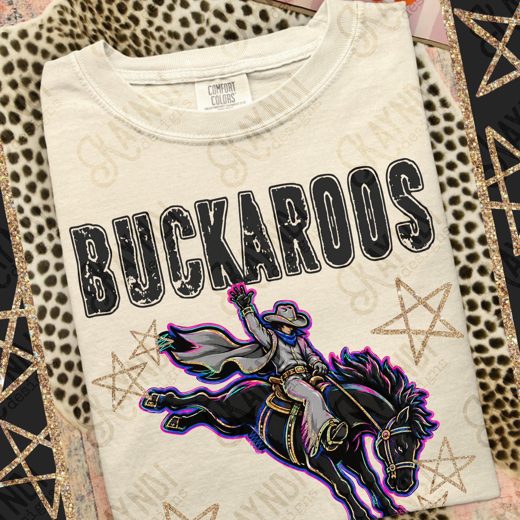 Grunge Varsity Buckaroos 4 mockup
