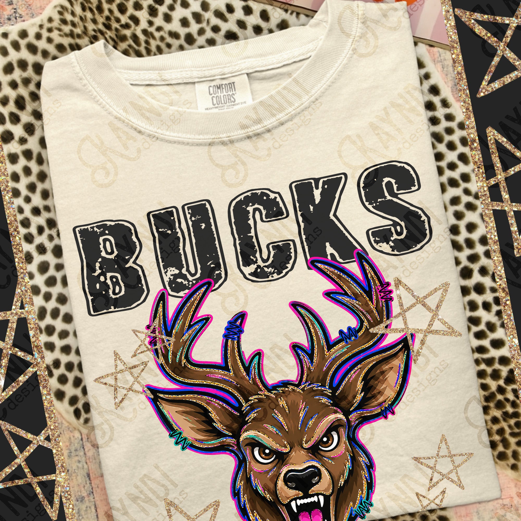 Grunge Varsity Bucks mockup