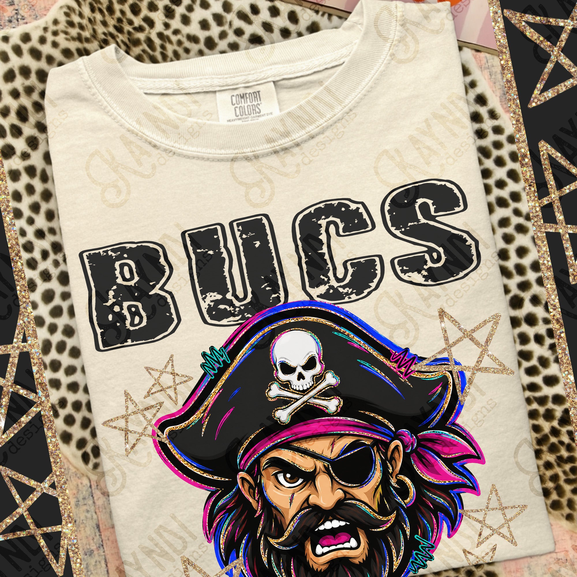 Grunge Varsity Bucs mockup