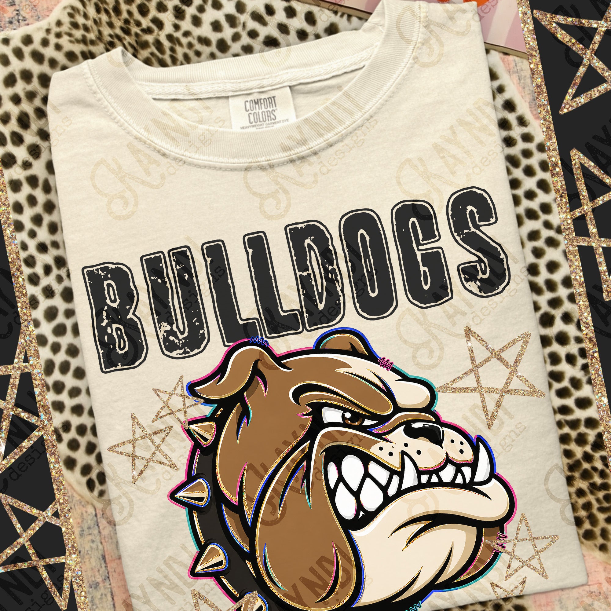 Grunge Varsity Bulldogs mockup