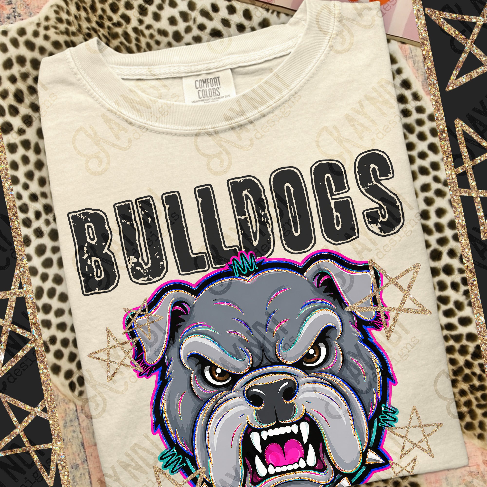Grunge Varsity Bulldogs 3 mockup