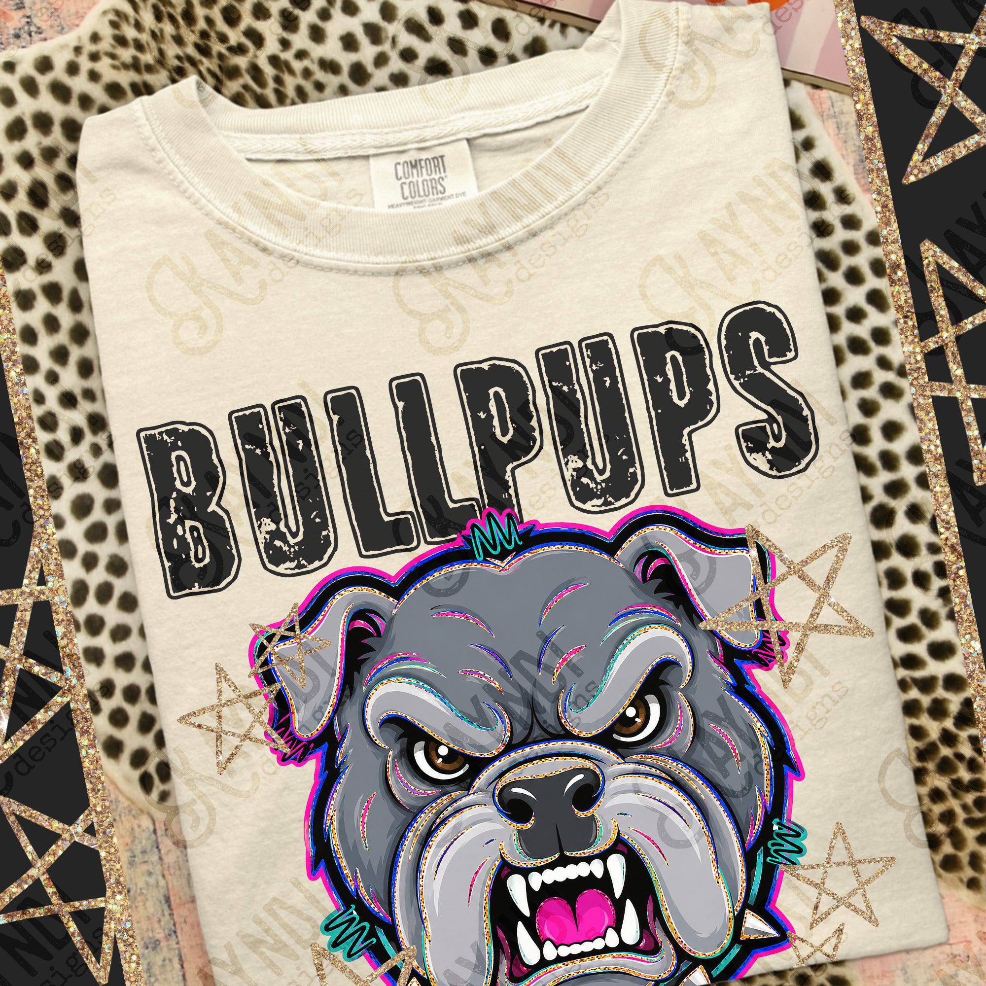Grunge Varsity Bullpups 2 mockup