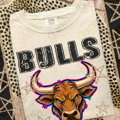 Grunge Varsity Bulls mockup