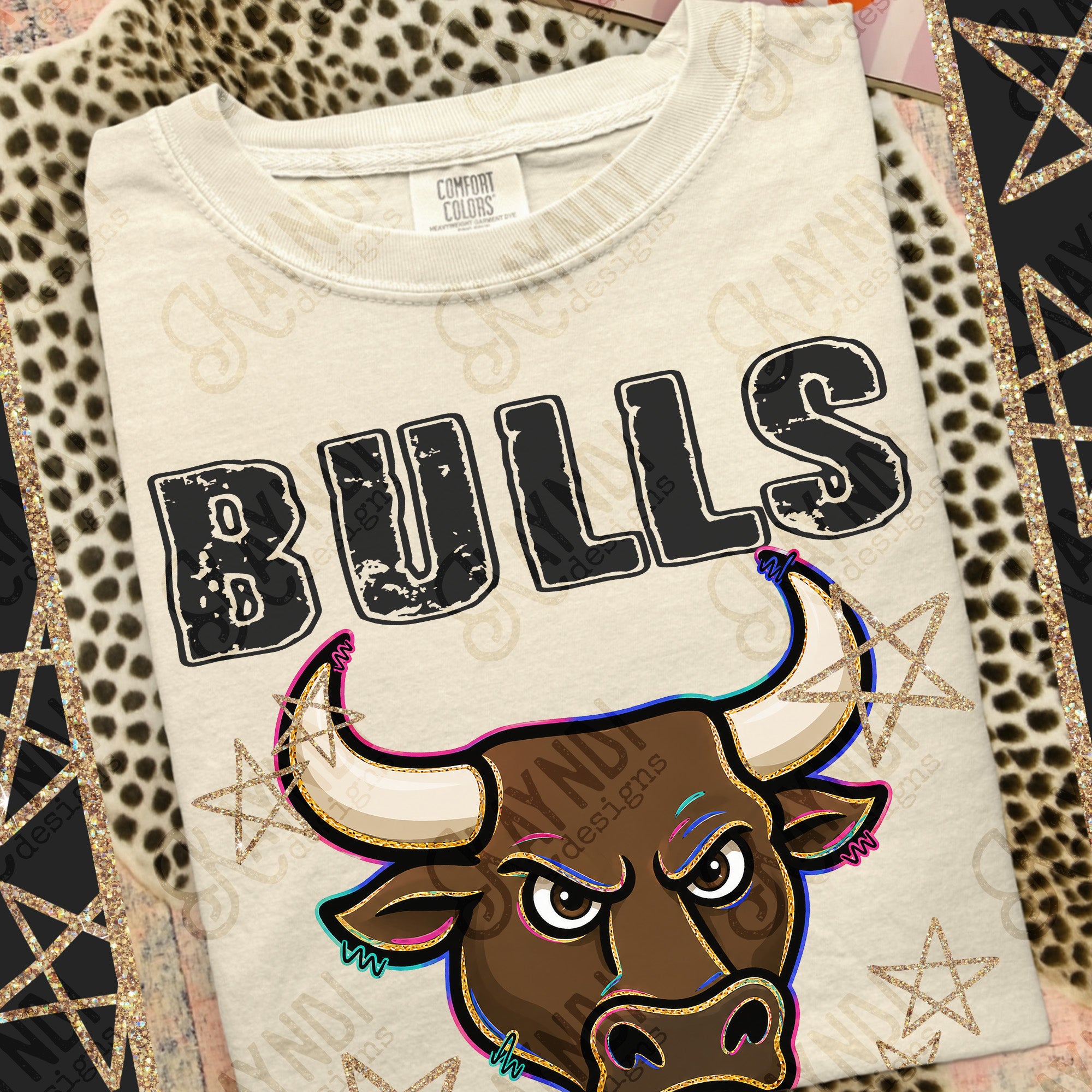 Grunge Varsity Bulls 2 mockup