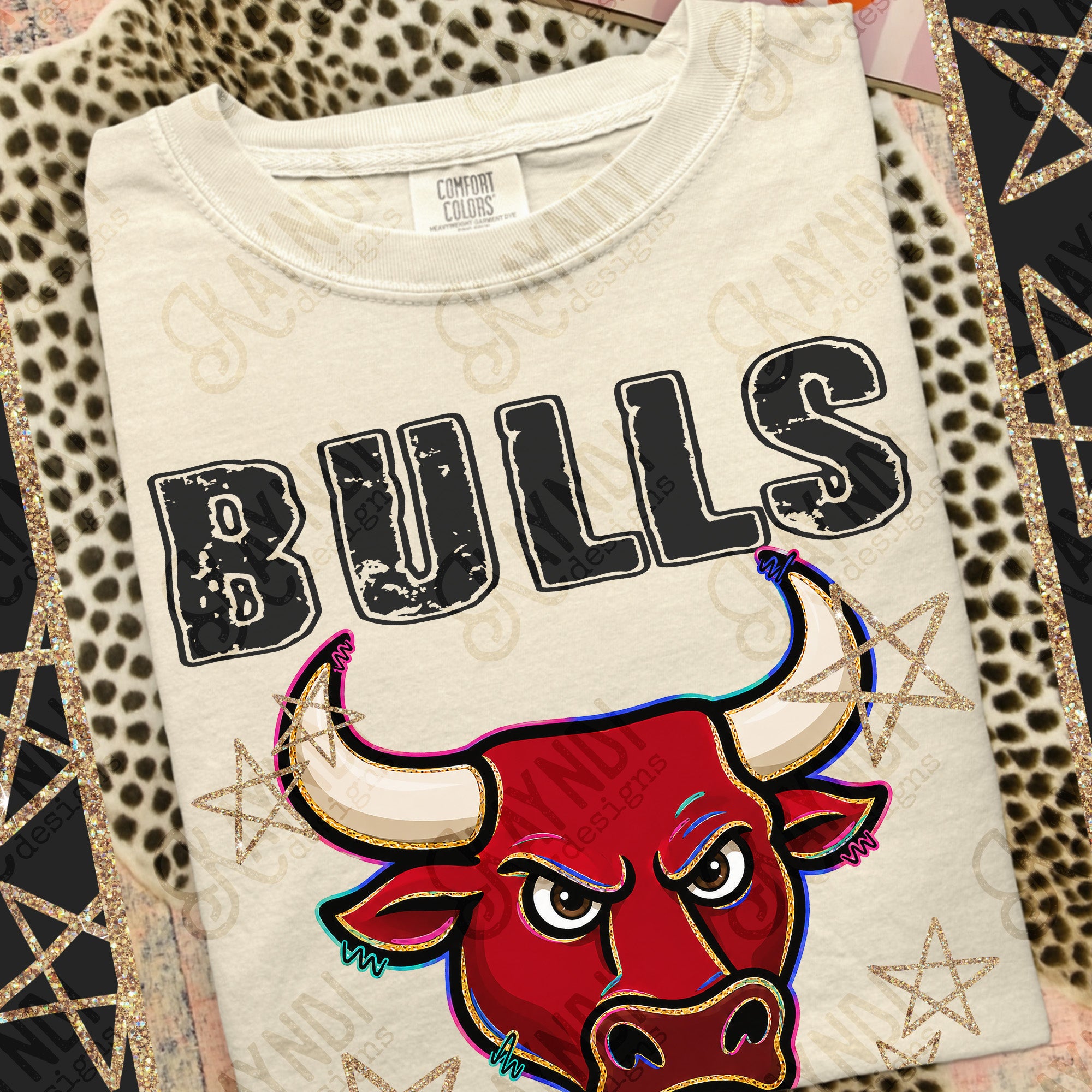 Grunge Varsity Bulls 3 mockup