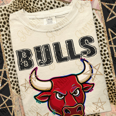 Grunge Varsity Bulls 3 mockup
