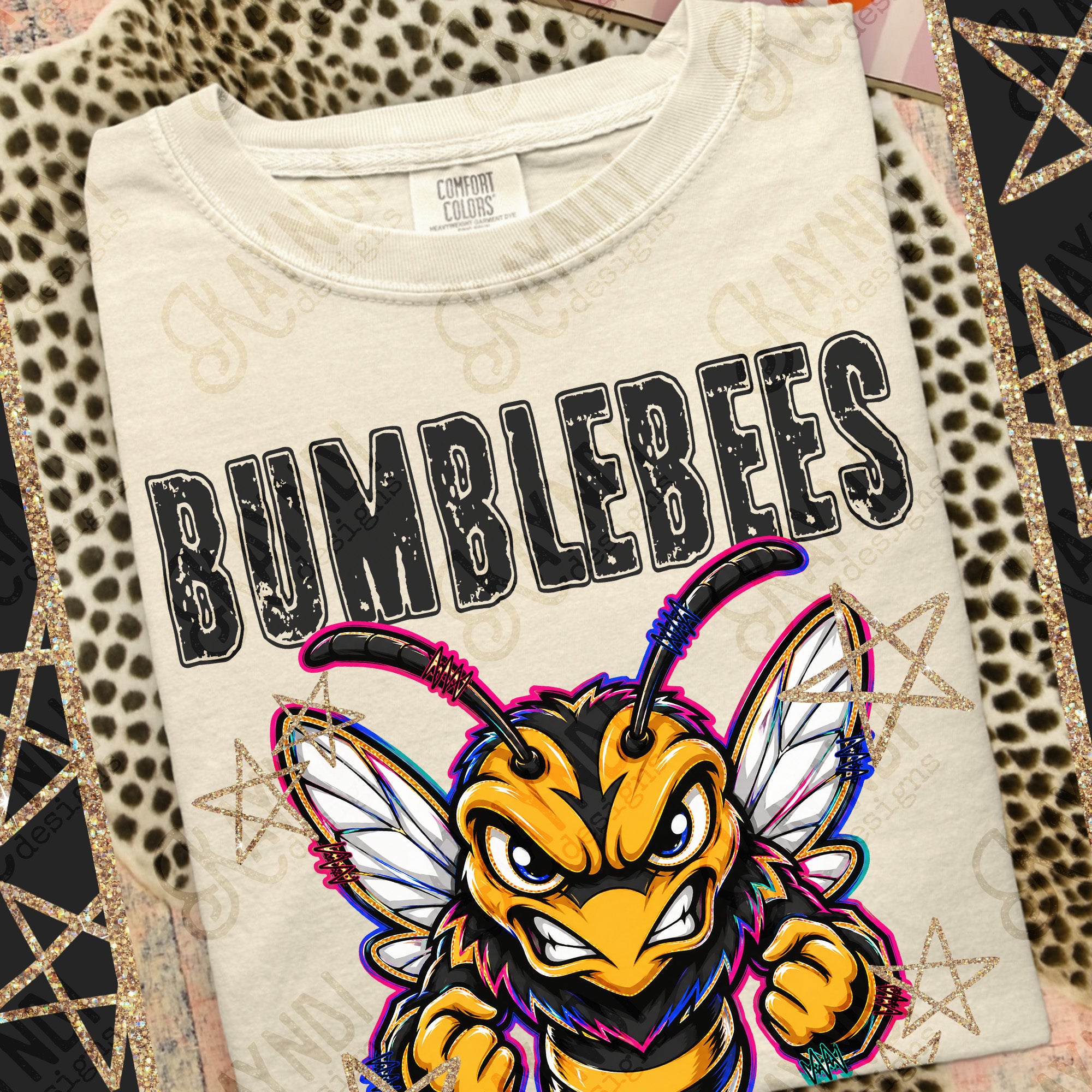 Grunge Varsity Bumblebees mockup