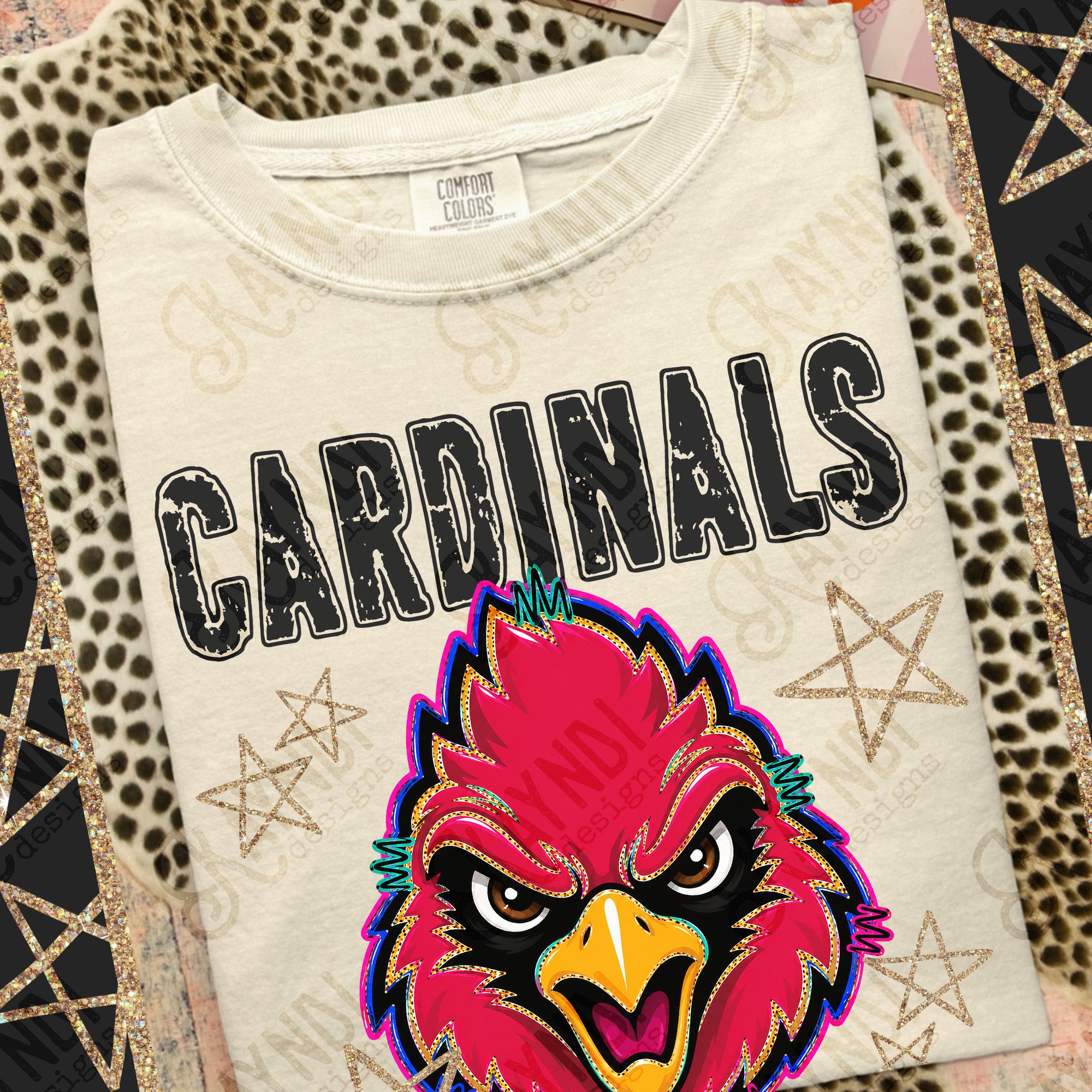 Grunge Varsity Cardinals mockup