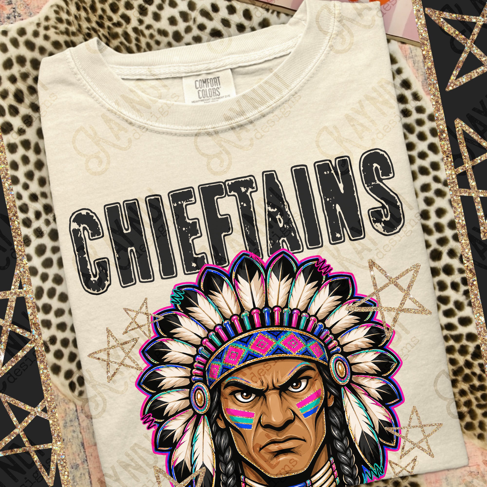 Grunge Varsity Chieftains mockup