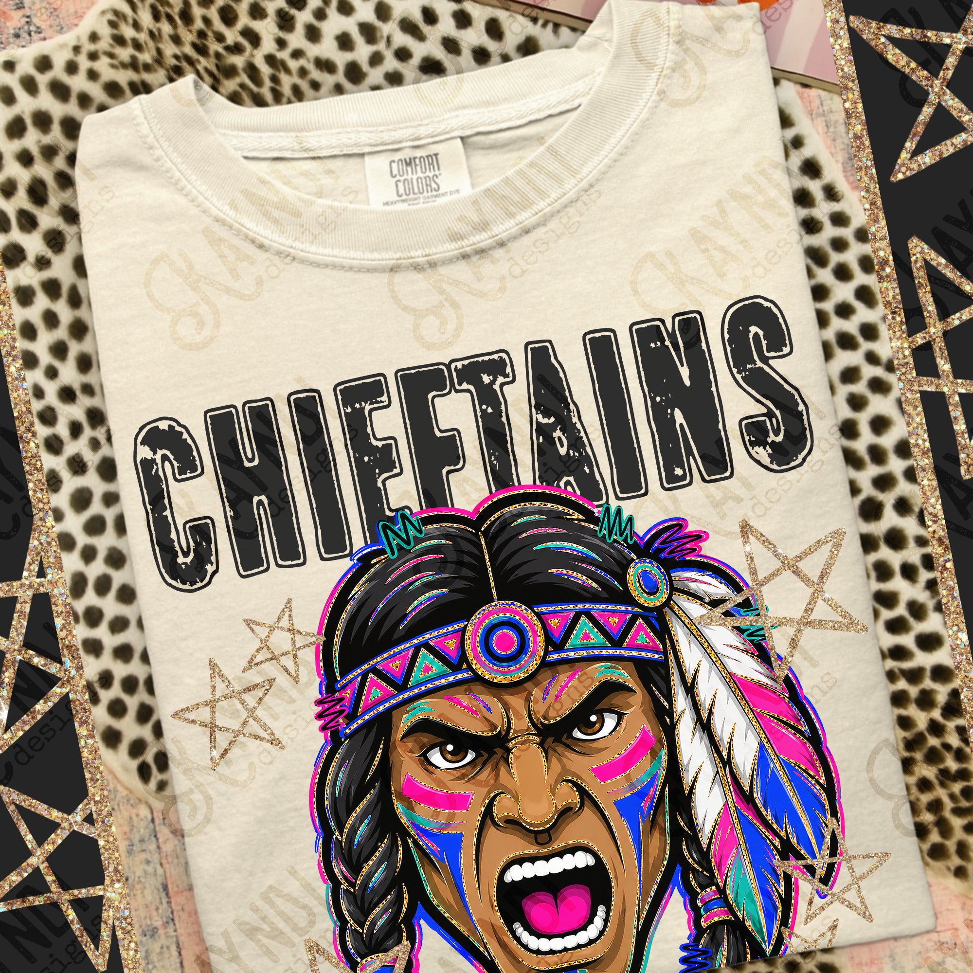 Grunge Varsity Chieftains 2 mockup