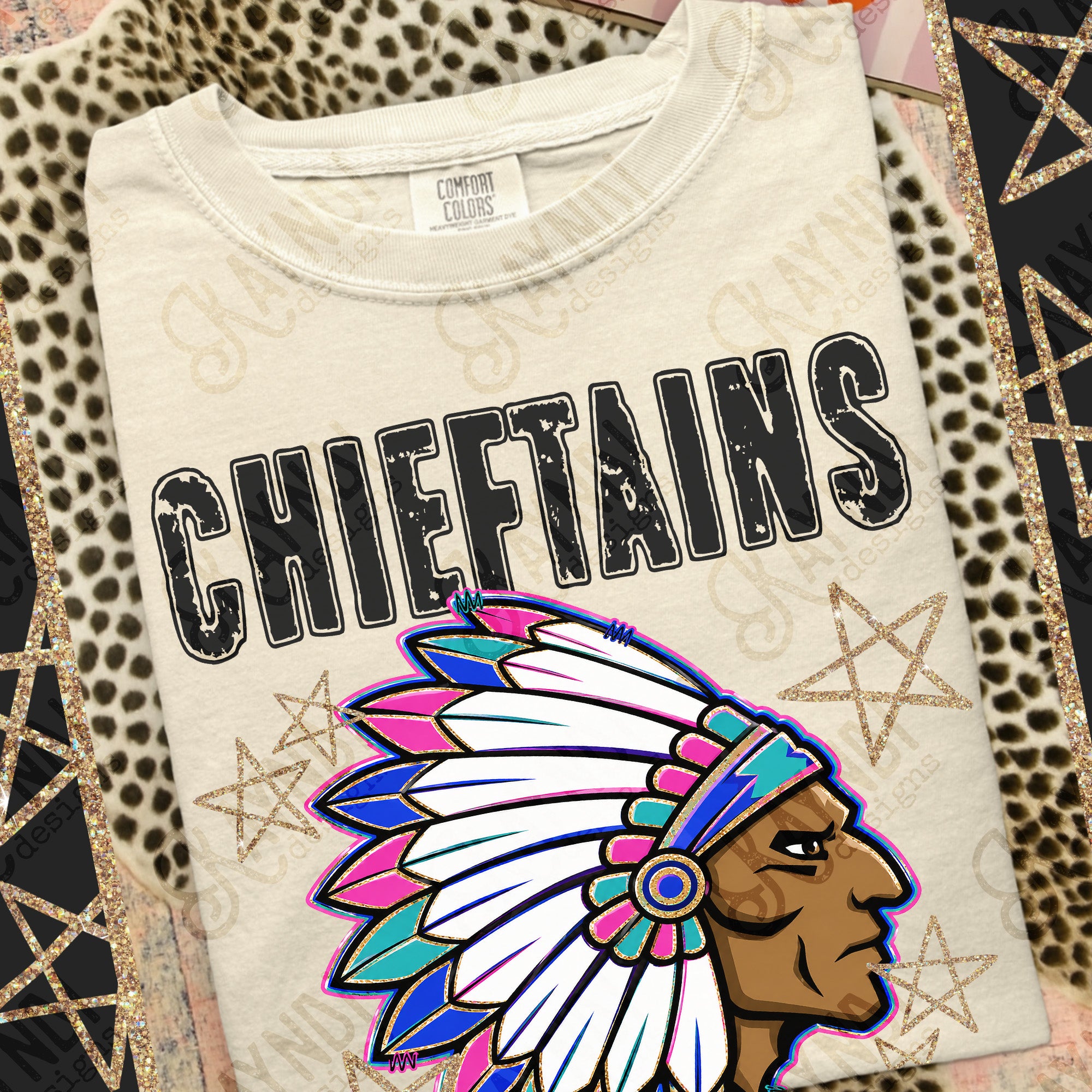 Grunge Varsity Chieftains 3 mockup