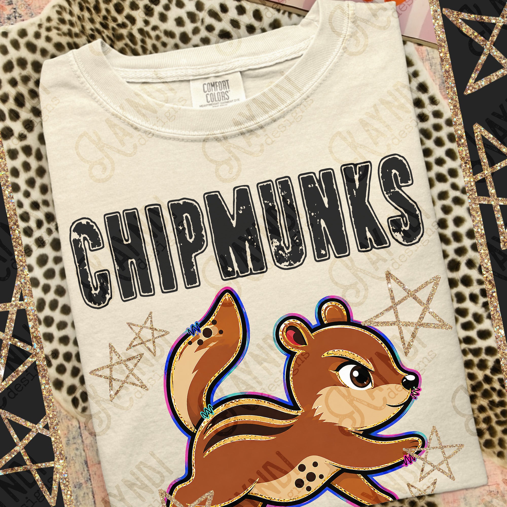 Grunge Varsity Chipmunks mockup